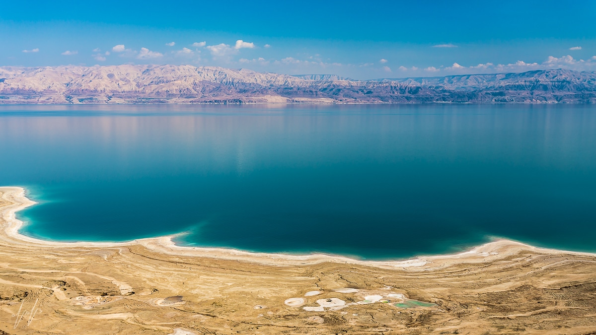 Panoramic View of the Dead Sea and Moab Mountains